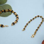 Couple Gold Plated vertical rudraksh bracelet