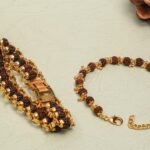 Couple gold plated rudraksh designer bracelet