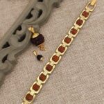 Gold plated Rudraksh Designer Square bracelet+2 pendnets