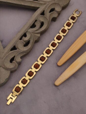 Gold plated Designer square bracelet