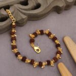 Gold Plated Female Designer Rudraksh Bracelet