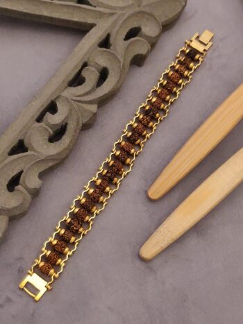 Gold Plated Designer Rudraksh bracelet