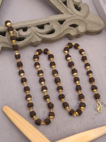 Gold plated Regular size rudraksh mala