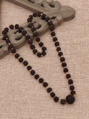 Black Geru color regular Rudraksh mala