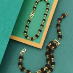 m_Couple bracelet Gold plated double line + gold plated female bracelet