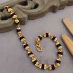 Gold plated Rudraksh vertical bracelet