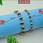 Couple Gold Plated vertical rudraksh bracelet