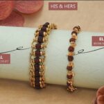 Couple gold plated rudraksh designer bracelet