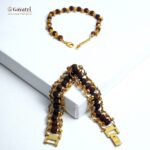 Couple gold plated rudraksh designer bracelet