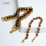 Couple gold plated rudraksh designer bracelet
