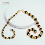 Couple Gold Plated vertical rudraksh bracelet