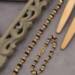 Couple Gold plated vertical rudraksh bracelet