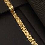 Gold Plated texture ohm bracelet