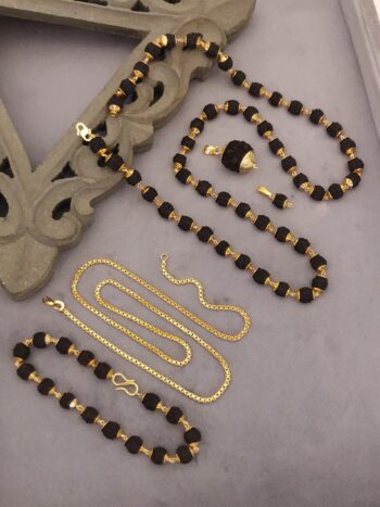 Combo 5 pro gold plated mala bracelet chain 2pendents_