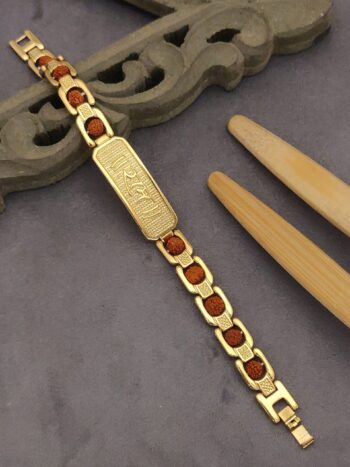 Gold Plated Ram Rudraksh Bracelet