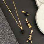 Female 4 pendents+gold plated chain