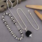 Silver platd verticl rudrax bracelet+pendent+chain