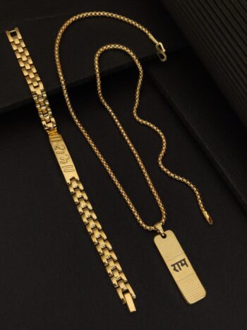 combo ram slim bracelet+Ram pendent+chain