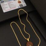 7 mukhi rudraksh with gold plated chain
