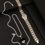 Silver plated Ohm bracelet+pendnt+chain