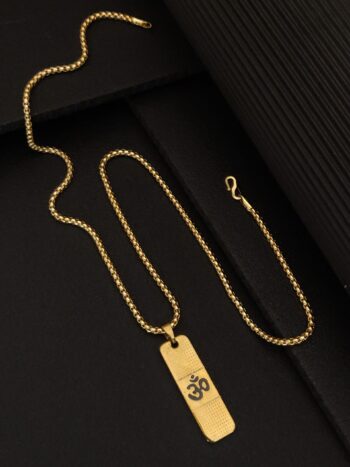 Gold Plated Ohm Pendent + Chain