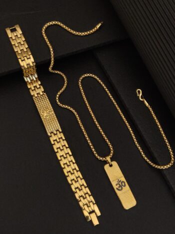 Gold plated ohm bracelet+ohm pendent+chain