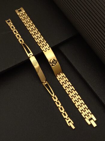 Couple Gold plated ohm bracelet