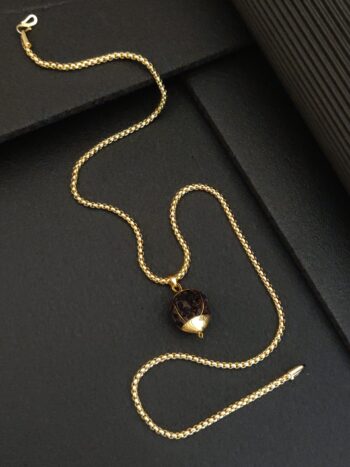 Gold plated rudraksh pendent+chain