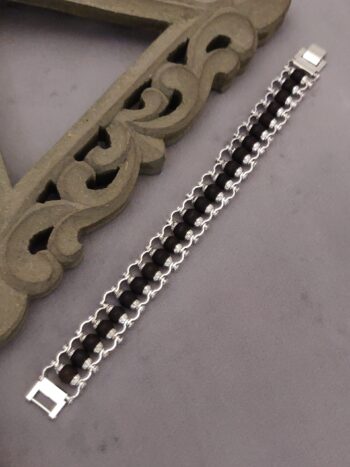 Silver plated designer karungali bracelet