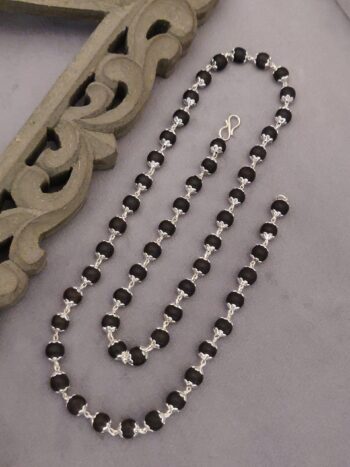 Silver plated Karungali mala