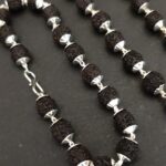 silver plated rudraksh bracelet+mala