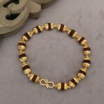 Gold Plated Brown V Rudraksh Bracelet