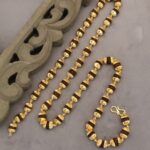 Gold Plated V Brown Rudraksh mala