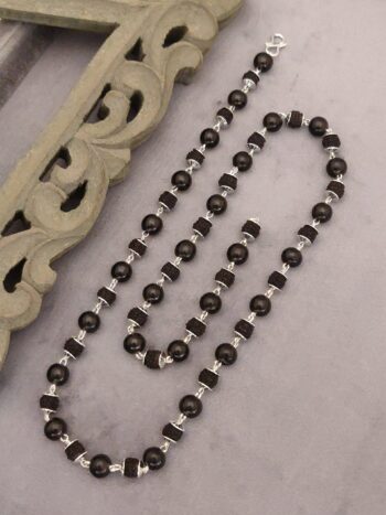 silver plated rudraksh karungali mala