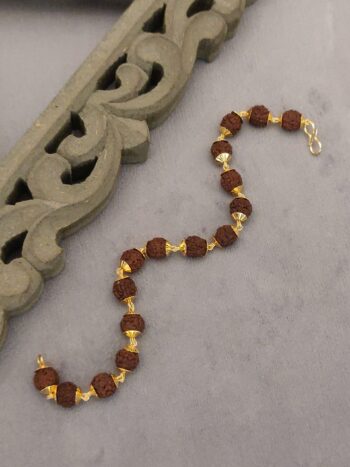 Gold plated Brown Rudraksh bracelet