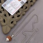 Silver plated 7 mukhi Rudraksh with 914 silver plated chain