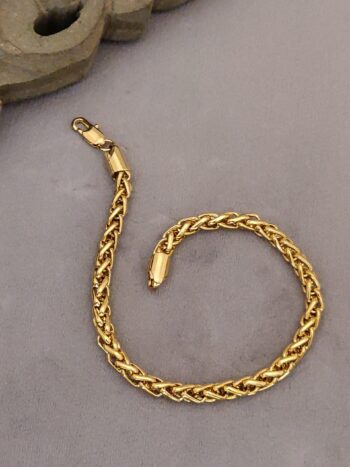 Royale Gold Polished wave Bracelet