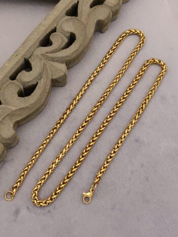 ROYALE GOLD POLISHED WAVE CHAIN