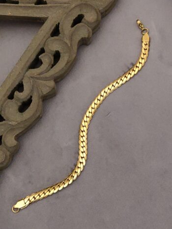 Gold plated luxury flat design bracelet