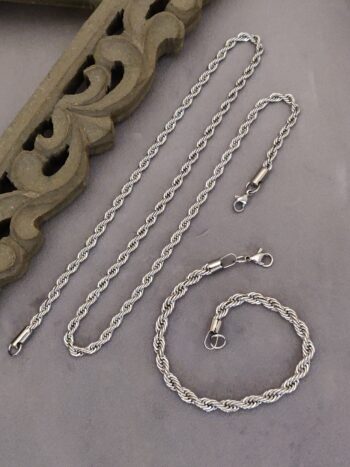 Silver Plated rope design combo set