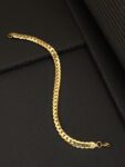 Gold plated luxury flat design bracelet