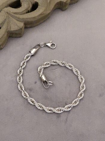 Premium Silver Polished Twisted Bracelet