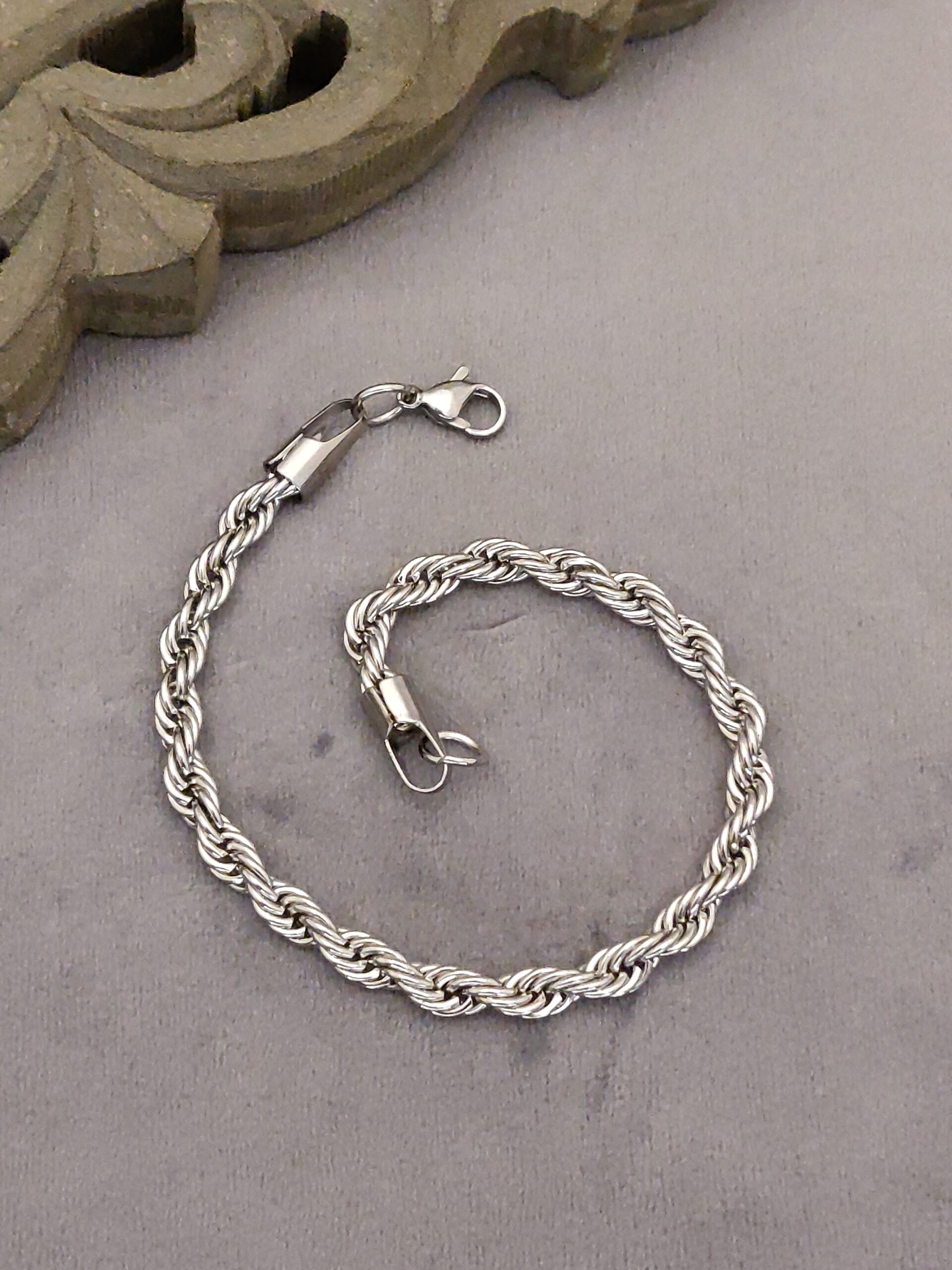 Premium Silver Polished Twisted Bracelet